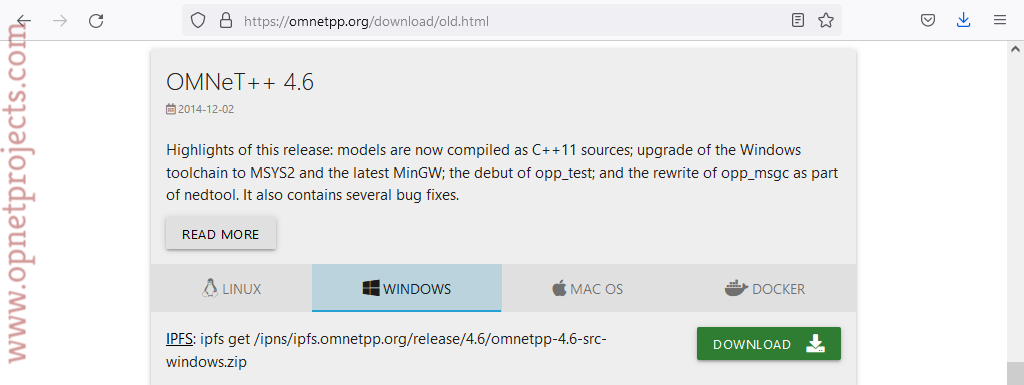 URL to Download OMNeT-4.6